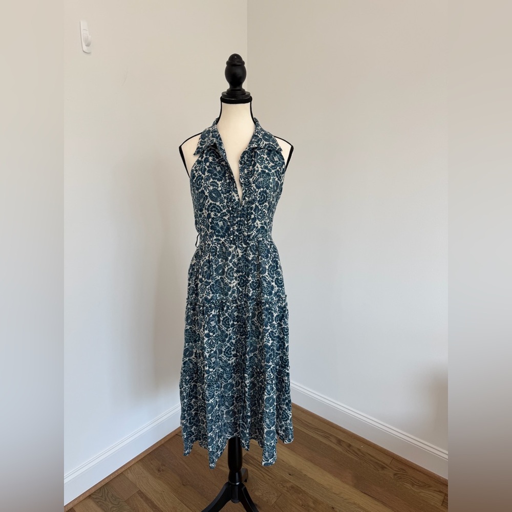 Christy Lynn Collared Halter Neck Floral Midi Dress